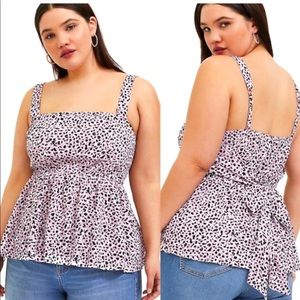 Cheetah Babydoll crop top size 1 from torrid. NWT